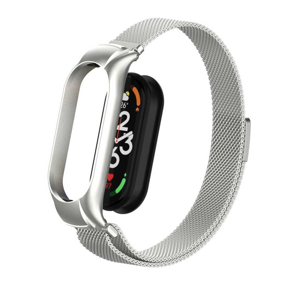 Xiaomi Mi Band 7 Zore KRD-01 Metal Kordon Gümüş