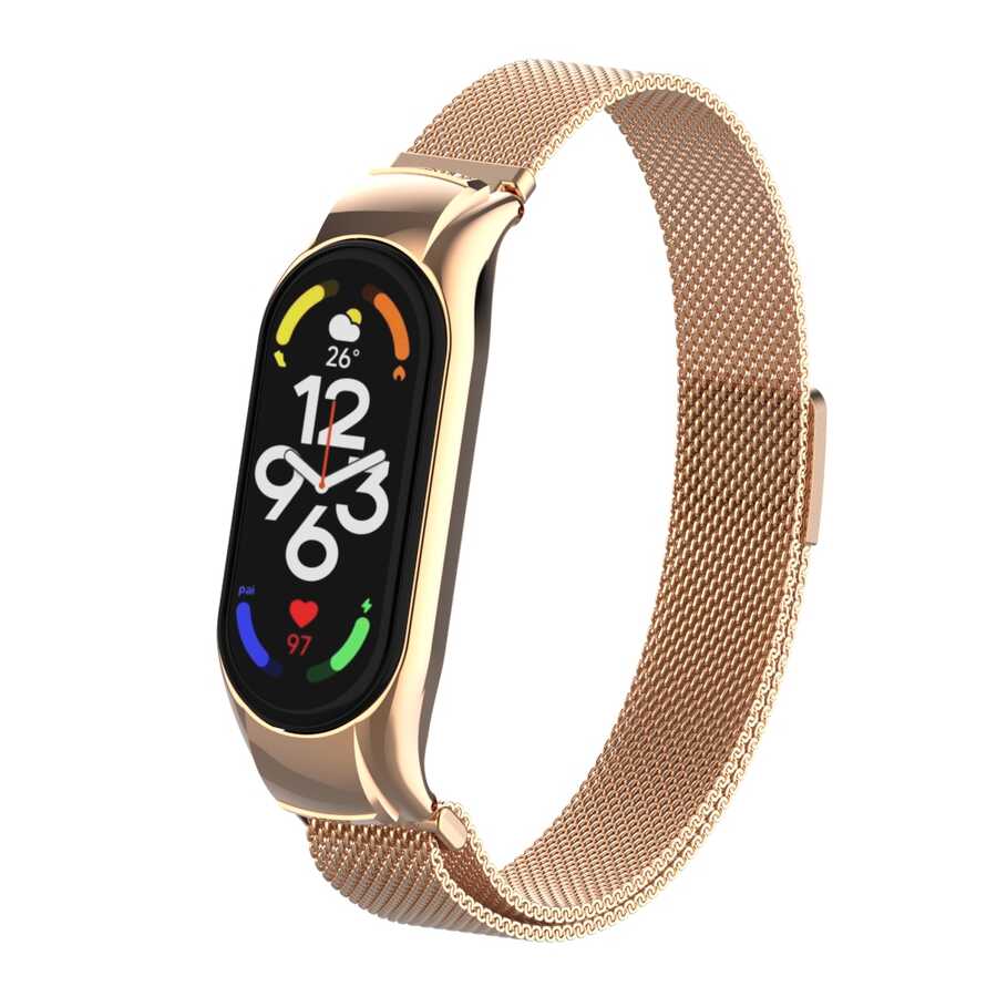 Xiaomi Mi Band 7 Zore KRD-01 Metal Kordon Rose Gold