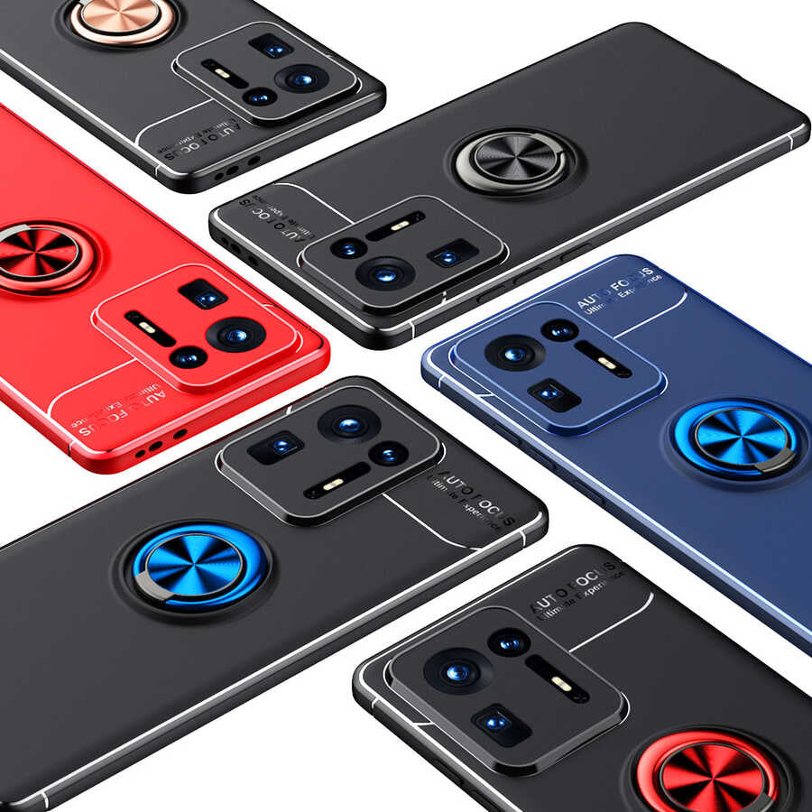 Xiaomi Mi Mix 4 Kılıf Zore Ravel Silikon Kapak Siyah-Kırmızı