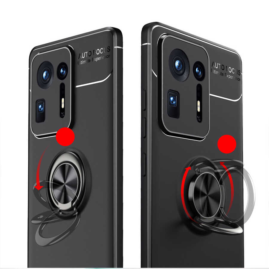 Xiaomi Mi Mix 4 Kılıf Zore Ravel Silikon Kapak Siyah-Kırmızı