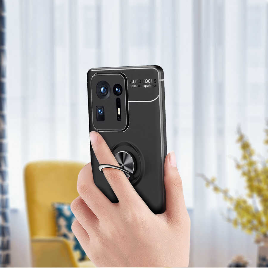 Xiaomi Mi Mix 4 Kılıf Zore Ravel Silikon Kapak Siyah-Kırmızı