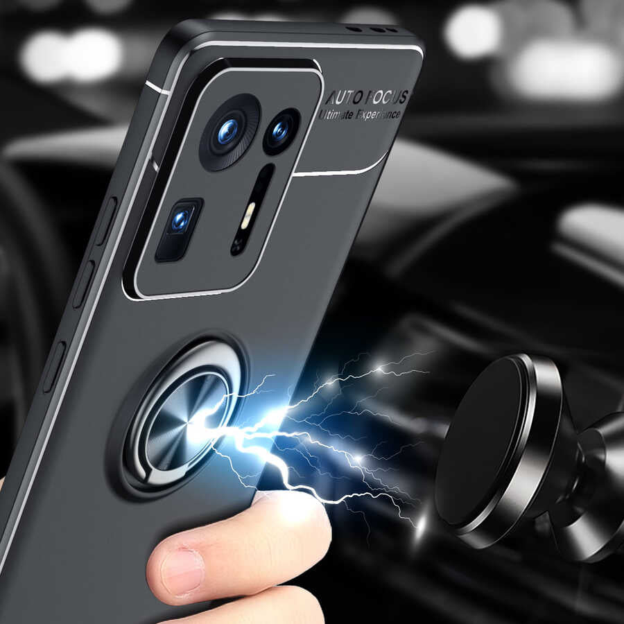 Xiaomi Mi Mix 4 Kılıf Zore Ravel Silikon Kapak Siyah-Mavi