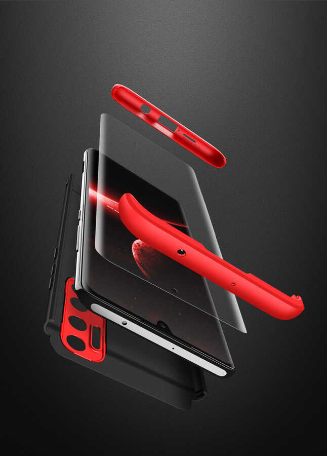 Xiaomi Mi Note 10 Lite Kılıf Zore Ays Kapak Siyah-Mavi