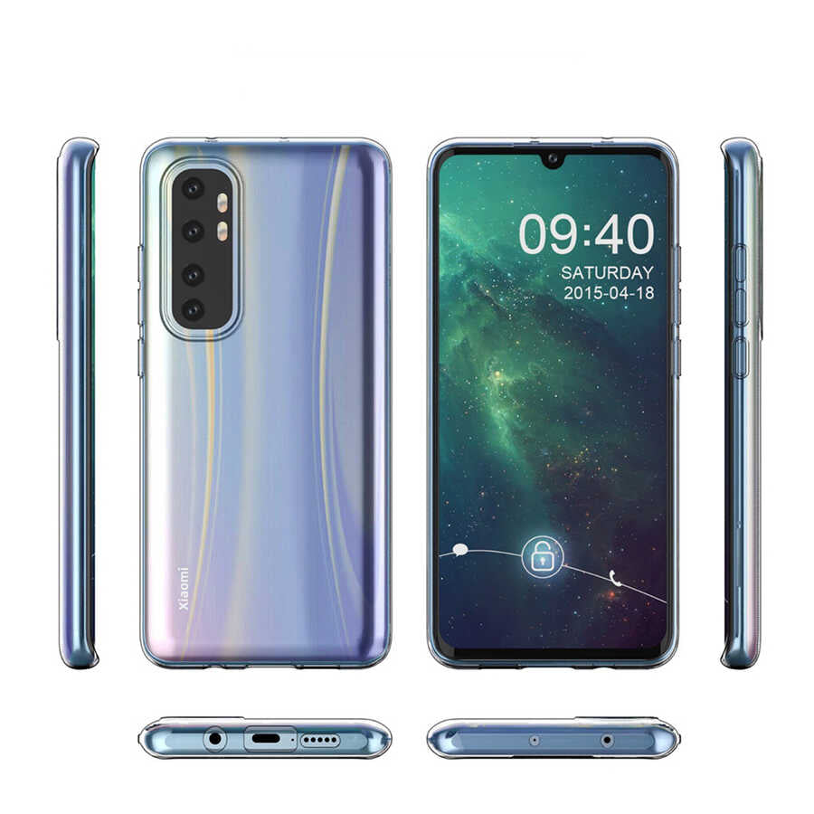 Xiaomi Mi Note 10 Lite Kılıf Zore Süper Silikon Kapak Renksiz