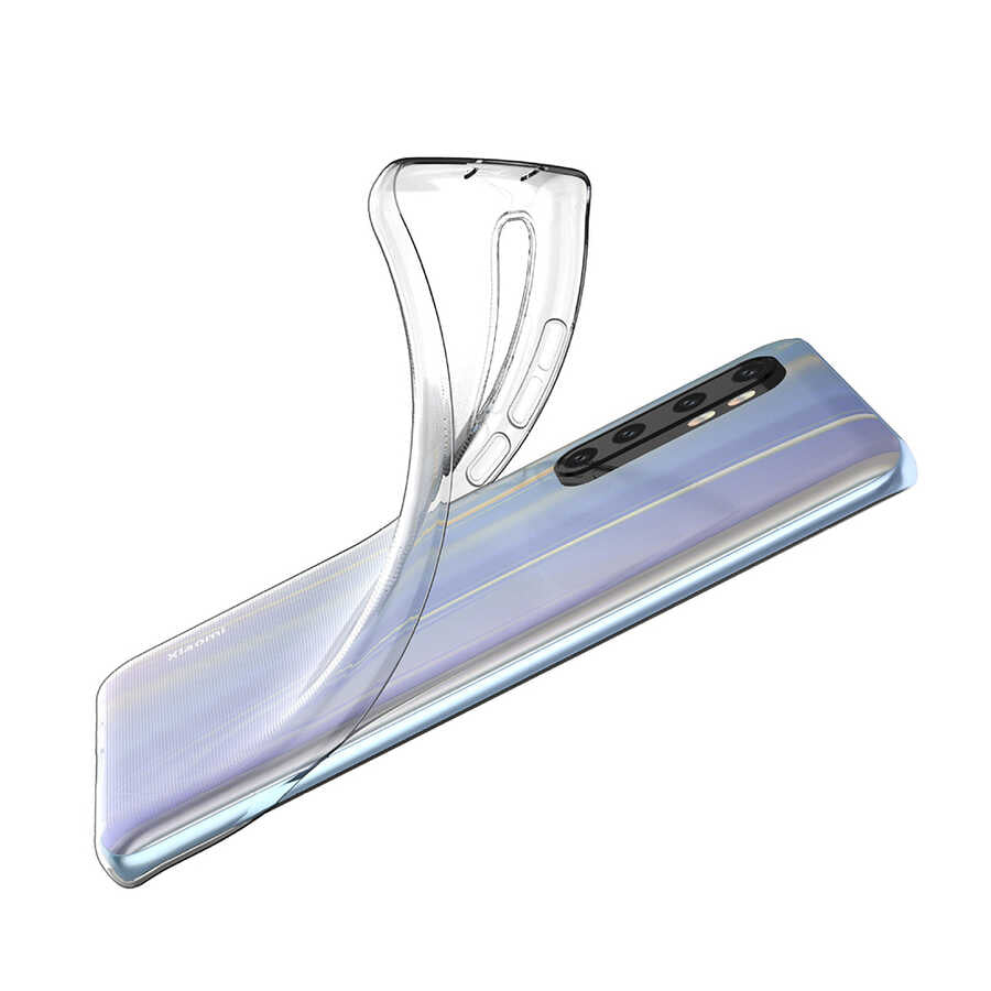 Xiaomi Mi Note 10 Lite Kılıf Zore Süper Silikon Kapak Renksiz