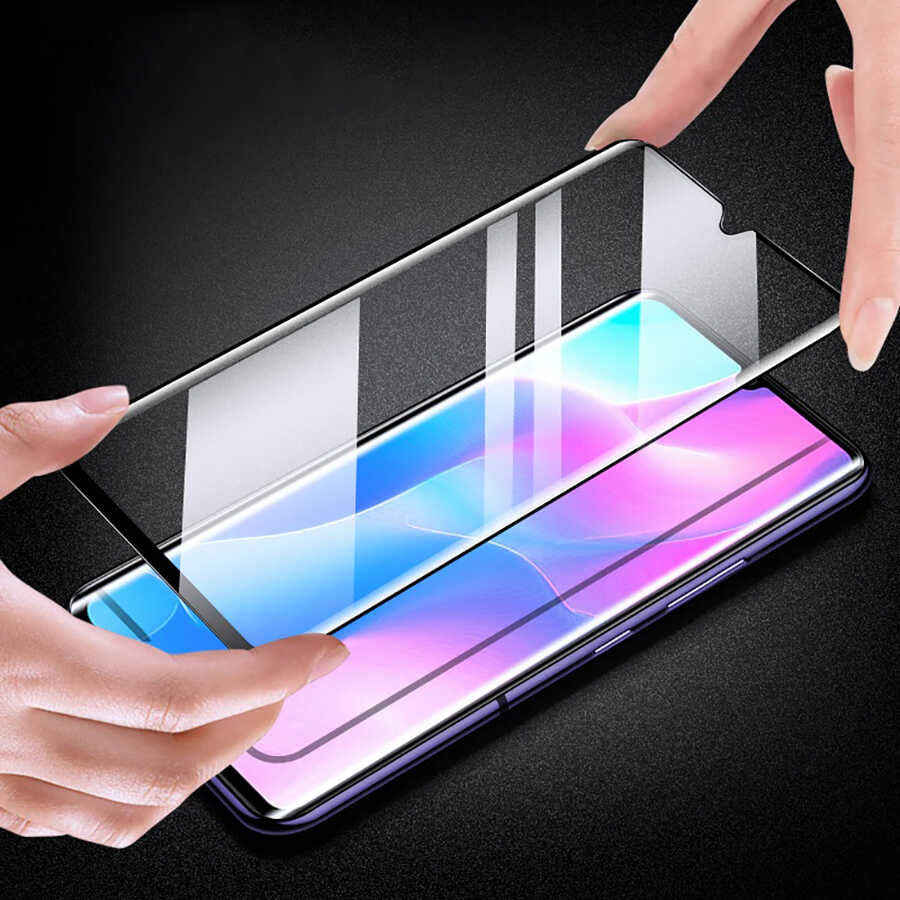 Xiaomi Mi Note 10 Lite Zore Full Yapışkanlı Cam Ekran Koruyucu Siyah