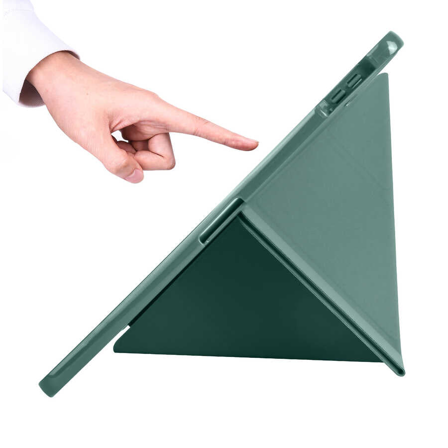 Xiaomi Mi Pad 5 Kılıf Zore Tri Folding Kalem Bölmeli Standlı Kılıf Mavi