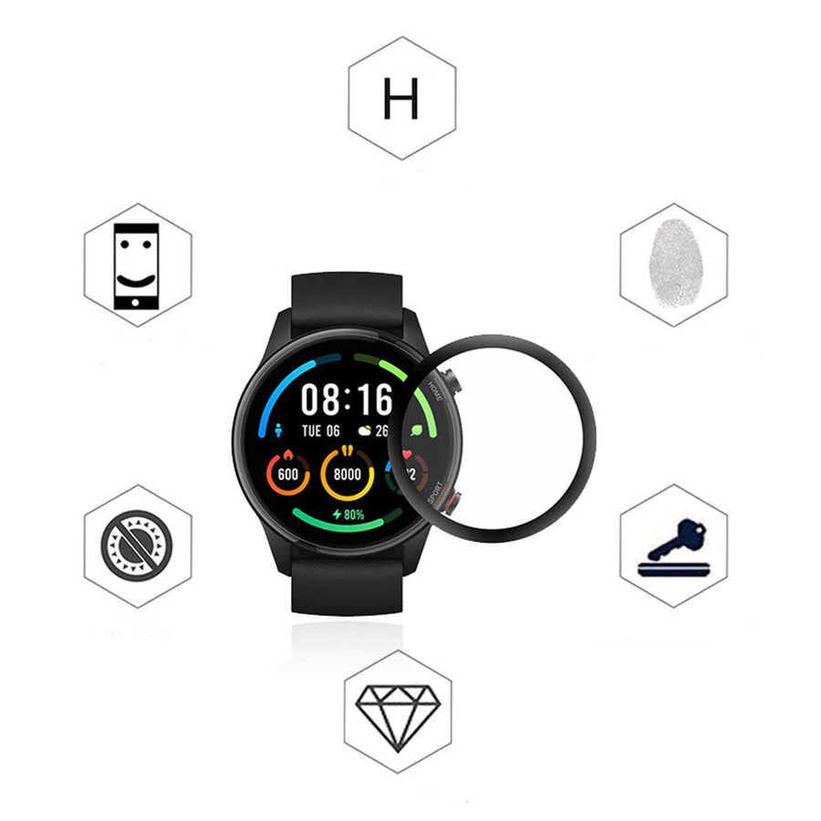 Xiaomi Mi Watch Color Zore PMMA Pet Saat Ekran Koruyucu Siyah