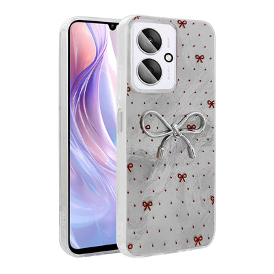 Xiaomi Poco C65 Kılıf Kamera Korumalı Figürlü Zore Ponti Silikon Kapak Lila