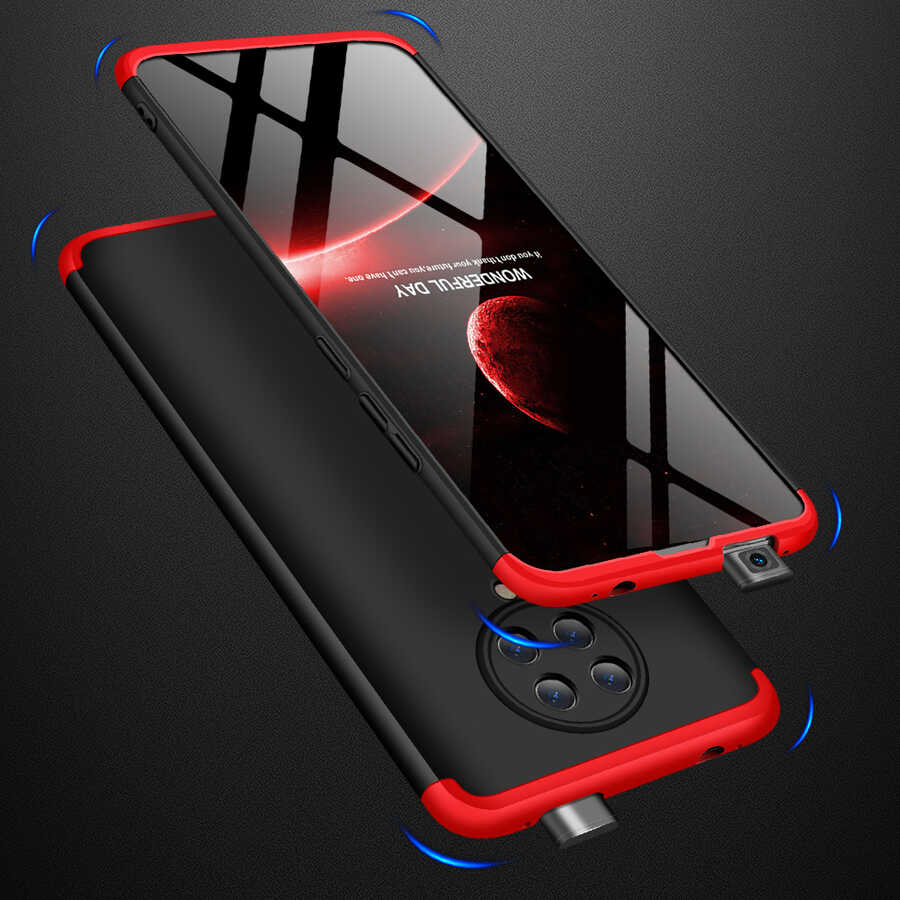 Xiaomi Poco F2 Pro Kılıf Zore Ays Kapak Siyah-Kırmızı