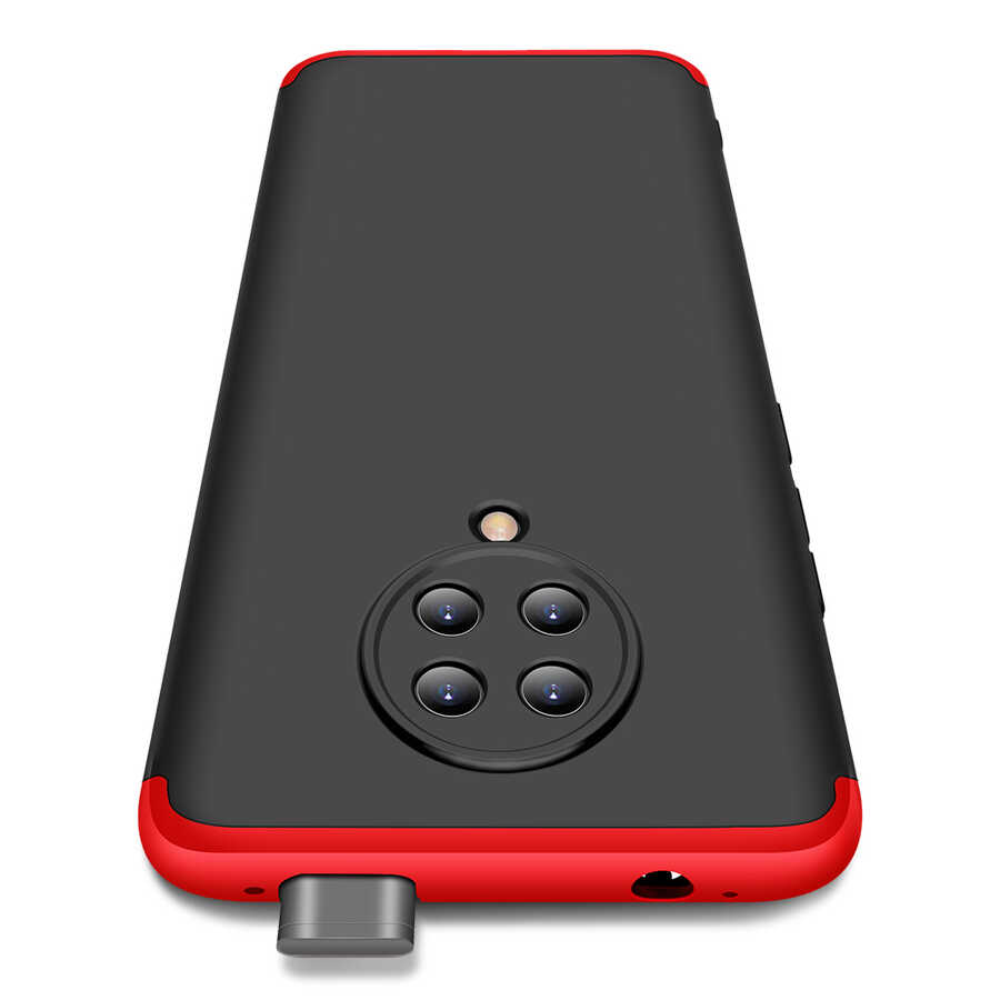 Xiaomi Poco F2 Pro Kılıf Zore Ays Kapak Siyah-Kırmızı