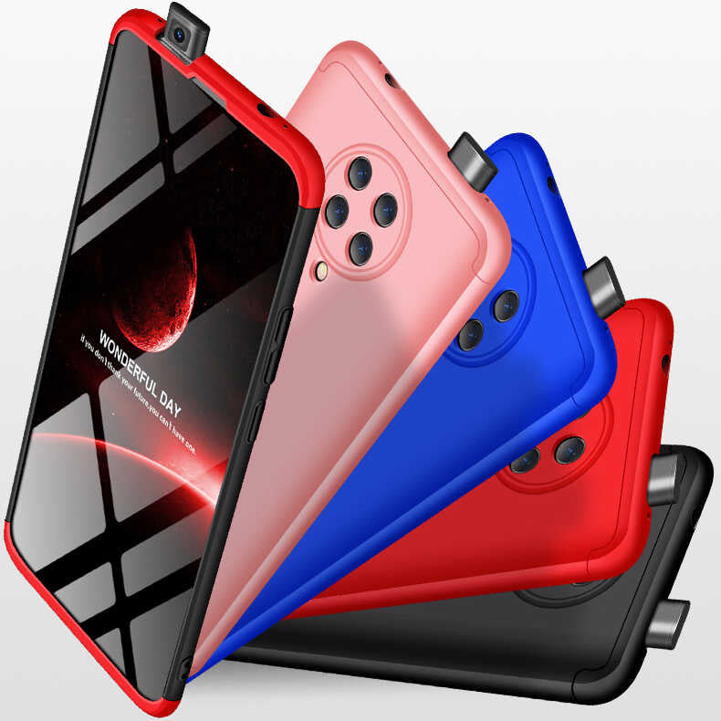 Xiaomi Poco F2 Pro Kılıf Zore Ays Kapak Siyah-Kırmızı