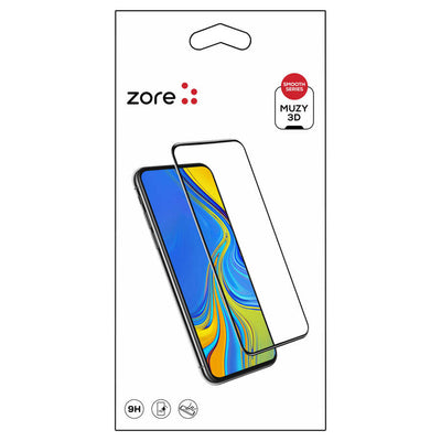 Xiaomi Poco F2 Pro Zore 3D Muzy Temperli Cam Ekran Koruyucu Siyah