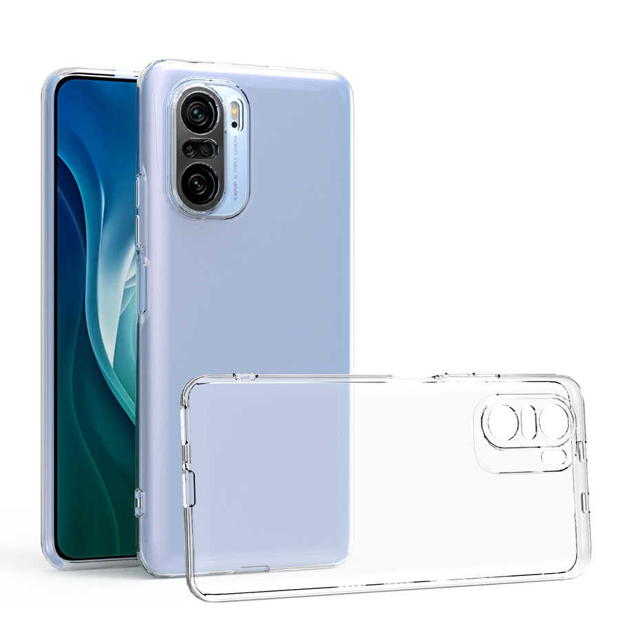 Xiaomi Poco F3 Kılıf Zore Kamera Korumalı Süper Silikon Kapak Renksiz