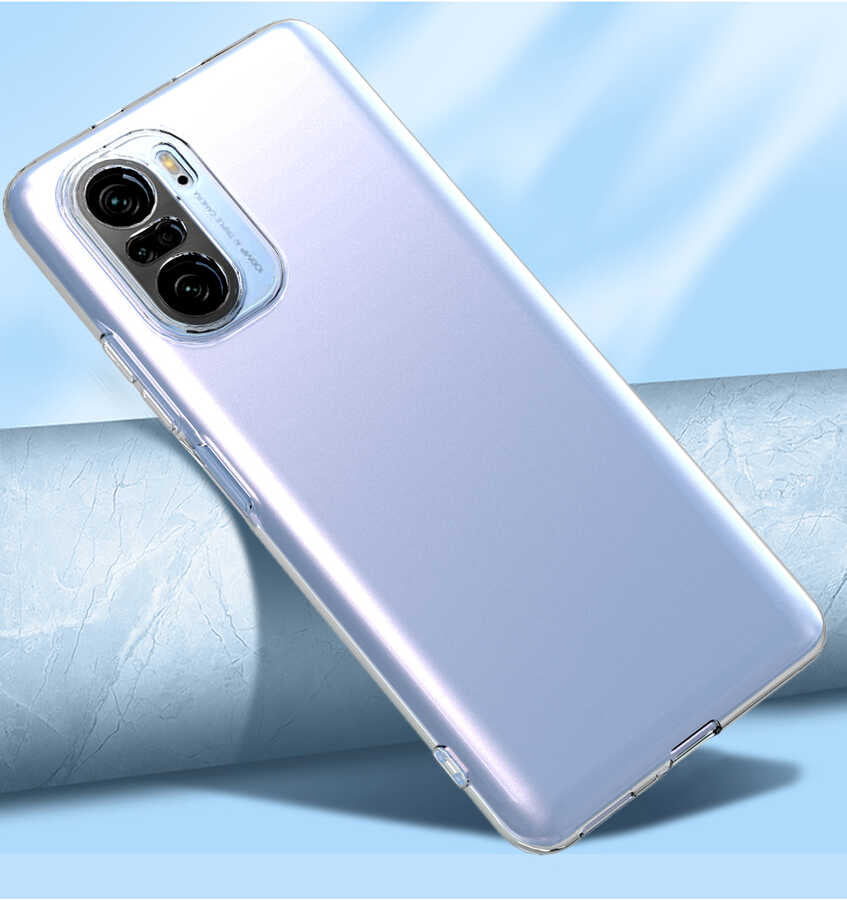 Xiaomi Poco F3 Kılıf Zore Kamera Korumalı Süper Silikon Kapak Renksiz