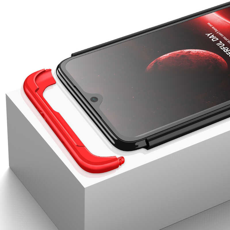 Xiaomi Poco M3 Kılıf Zore Ays Kapak Siyah-Kırmızı