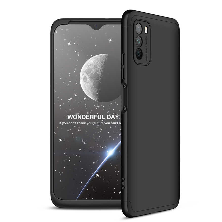 Xiaomi Poco M3 Kılıf Zore Ays Kapak Siyah