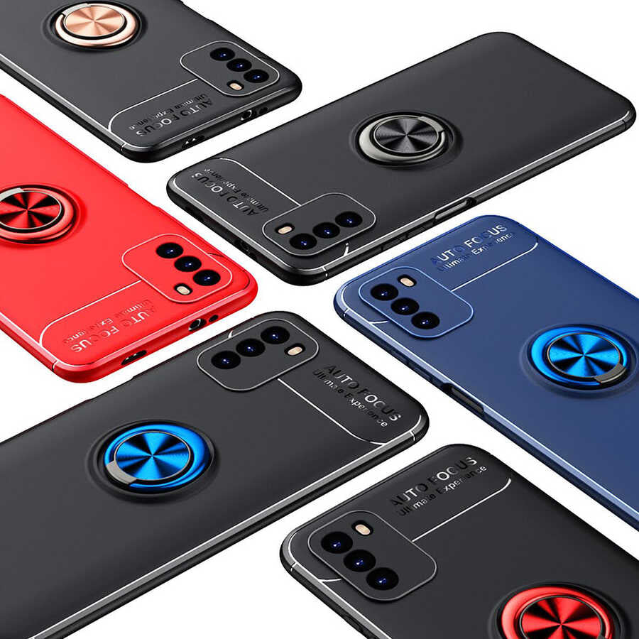 Xiaomi Poco M3 Kılıf Zore Ravel Silikon Kapak Siyah-Mavi