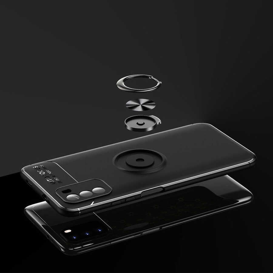Xiaomi Poco M3 Kılıf Zore Ravel Silikon Kapak Siyah-Mavi