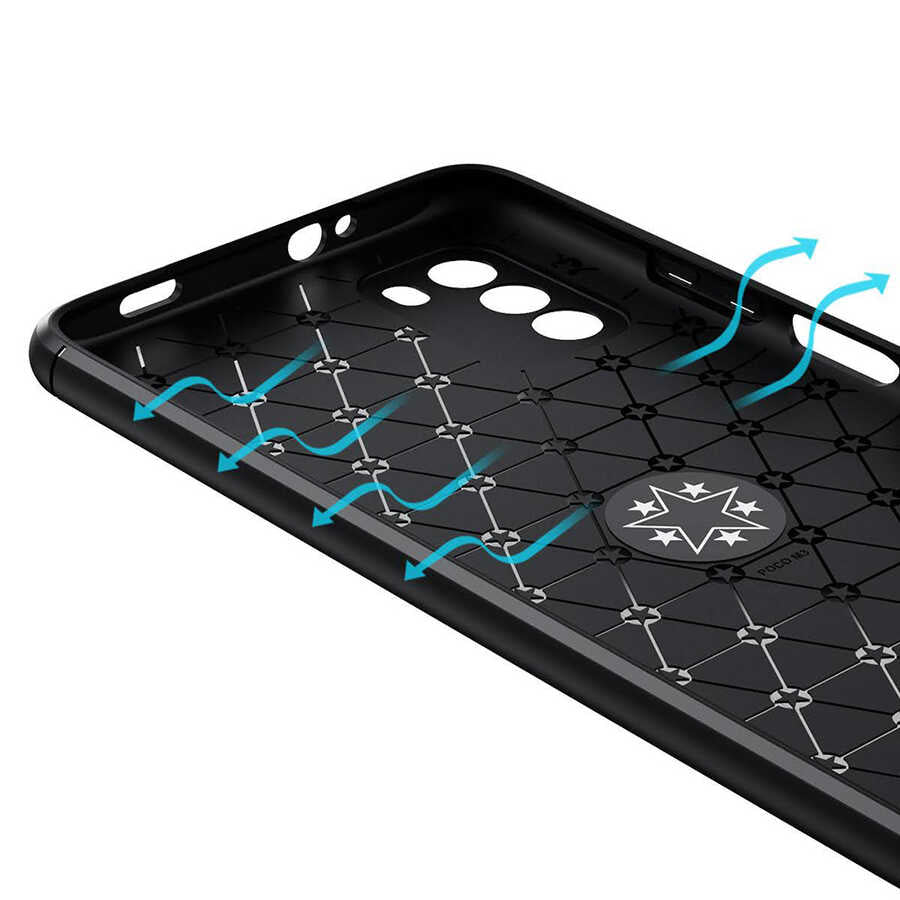 Xiaomi Poco M3 Kılıf Zore Ravel Silikon Kapak Mavi