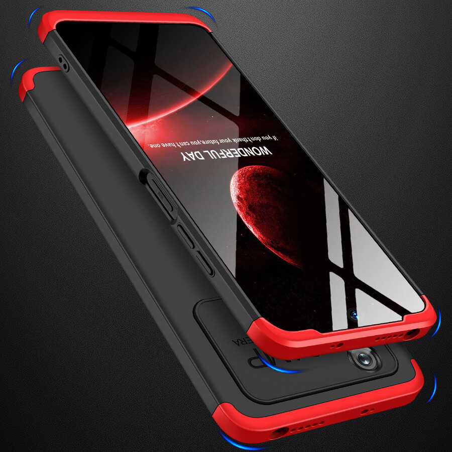 Xiaomi Poco M4 Pro 4G Kılıf Zore Ays Kapak Siyah-Kırmızı