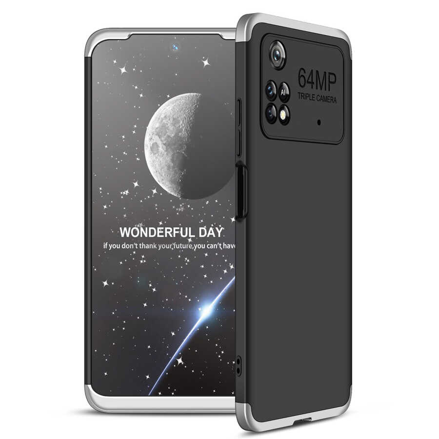 Xiaomi Poco M4 Pro 4G Kılıf Zore Ays Kapak Siyah-Gri