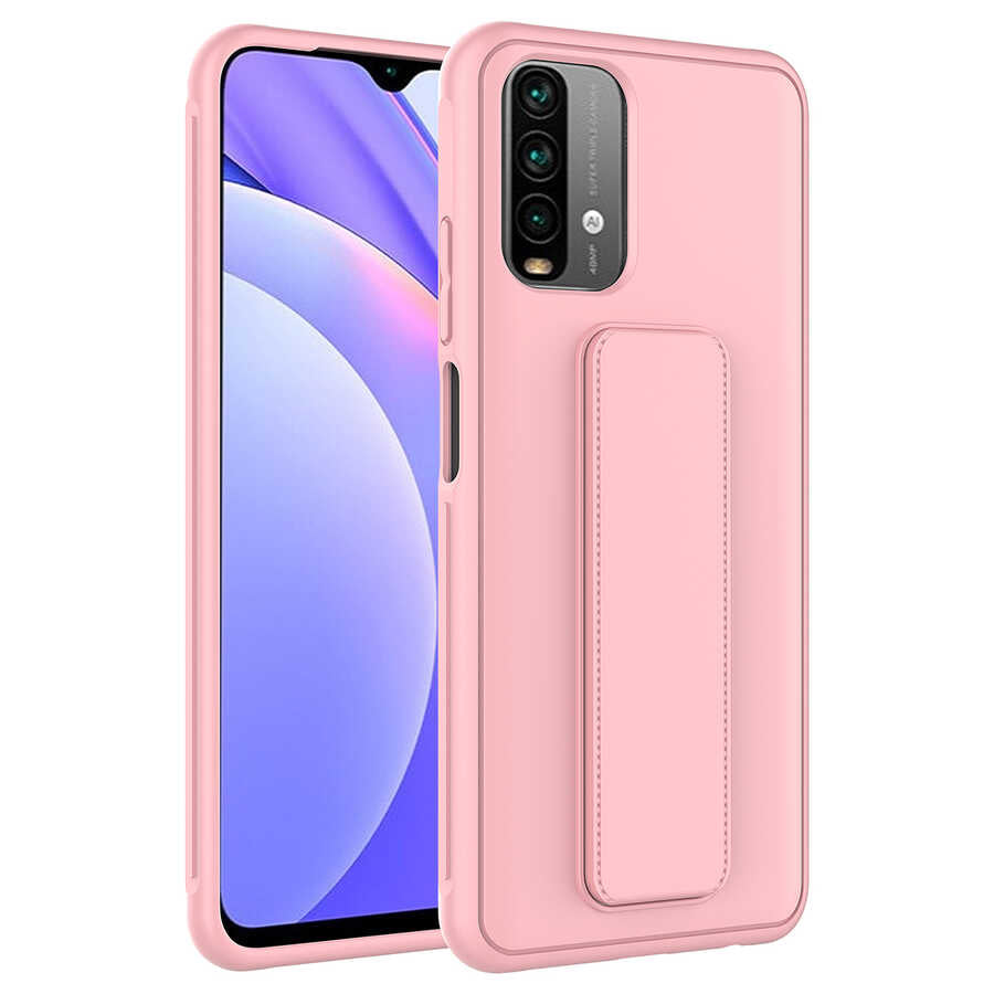 Xiaomi Poco M5S Kılıf Zore Qstand Kapak Pembe