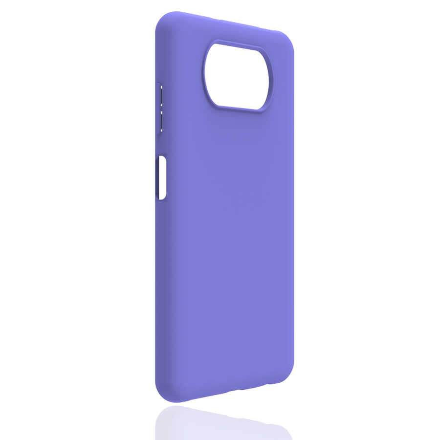 Xiaomi Poco X3 Kılıf Zore Biye Silikon Mor