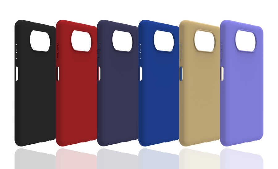 Xiaomi Poco X3 Kılıf Zore Biye Silikon Lacivert