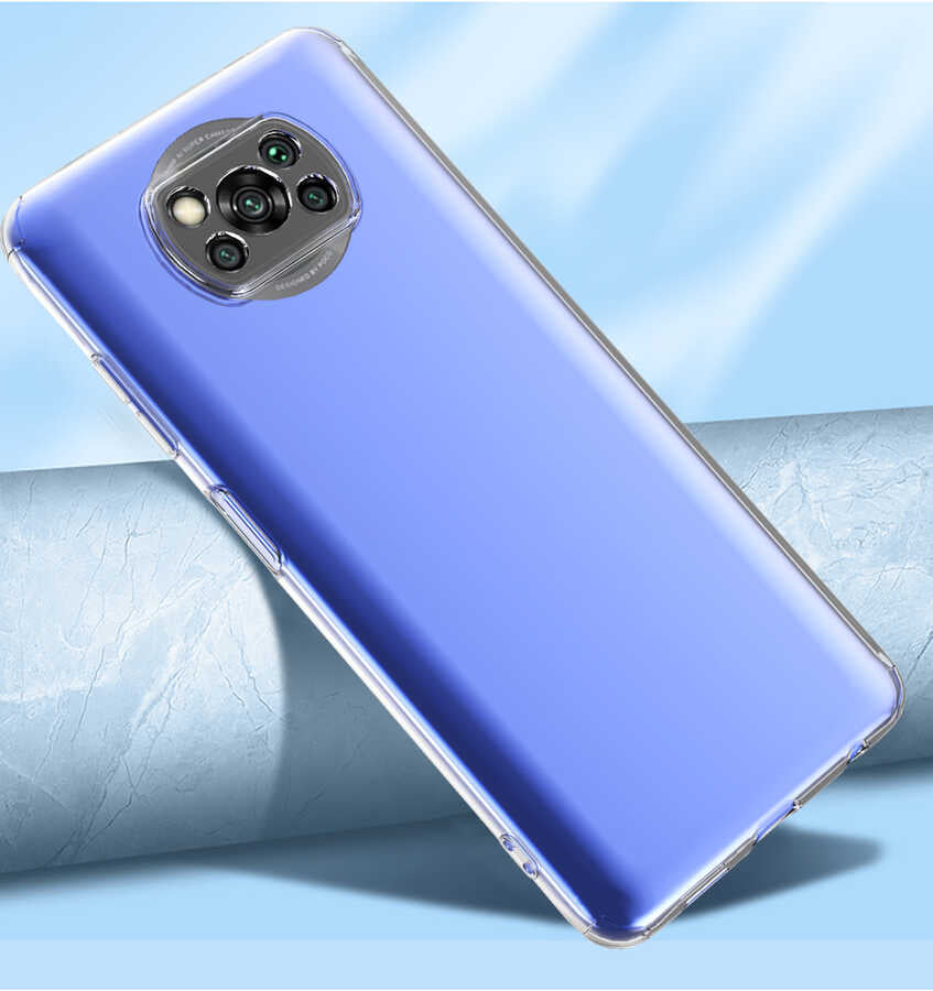 Xiaomi Poco X3 Kılıf Zore Kamera Korumalı Süper Silikon Kapak Renksiz