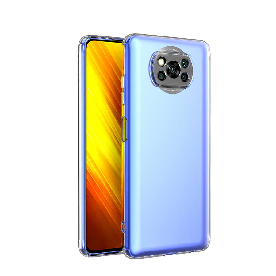 Xiaomi Poco X3 Kılıf Zore Kamera Korumalı Süper Silikon Kapak Renksiz