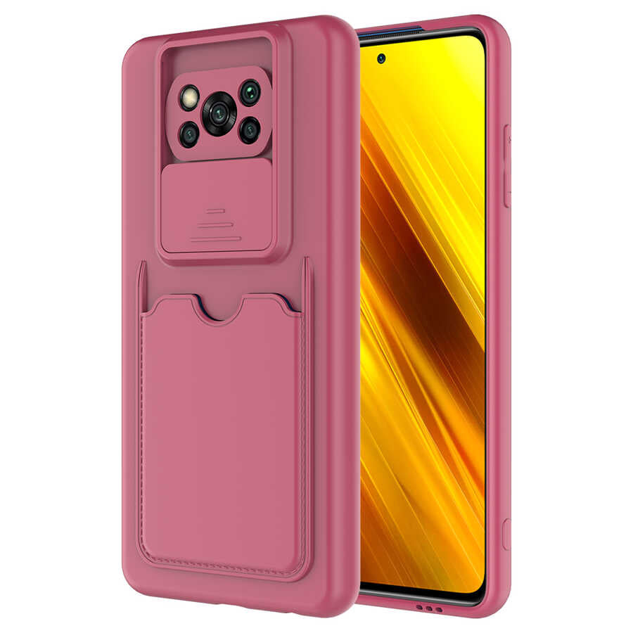Xiaomi Poco X3 Kılıf Zore Kartix Kapak Koyu Mor