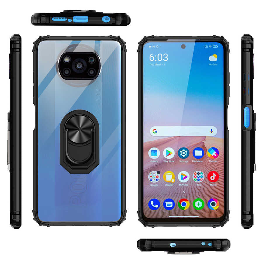 Xiaomi Poco X3 Kılıf Zore Mola Kapak Siyah