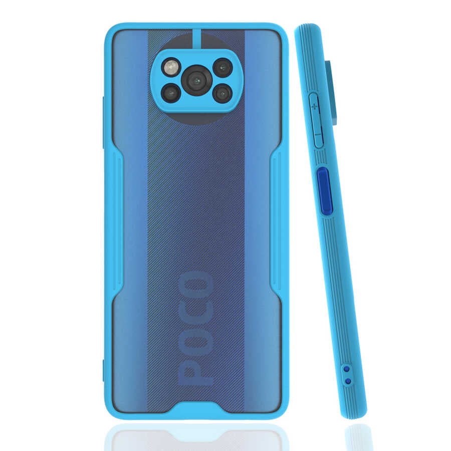 Xiaomi Poco X3 Kılıf Zore Parfe Kapak Mavi