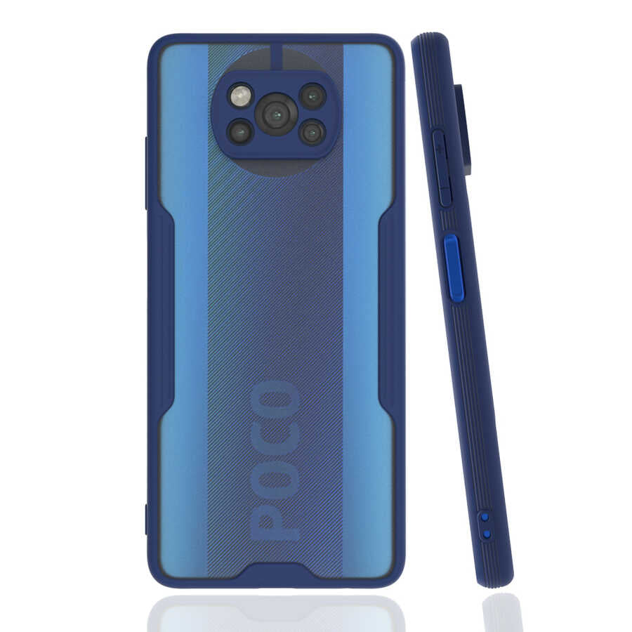 Xiaomi Poco X3 Kılıf Zore Parfe Kapak Lacivert