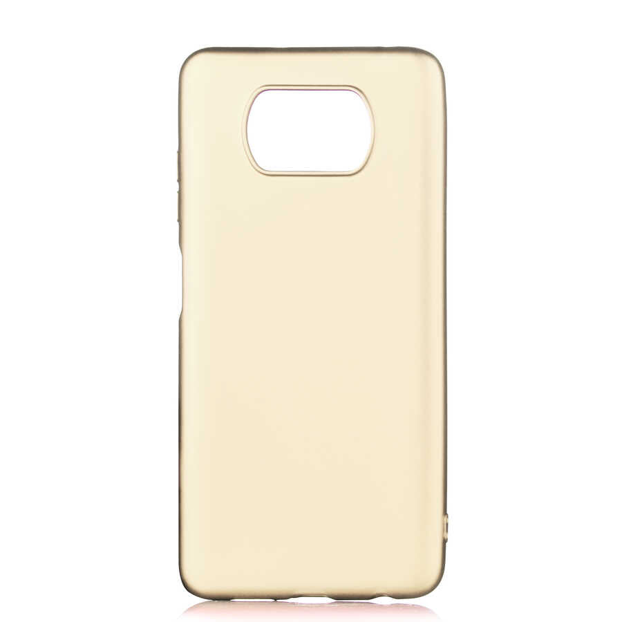 Xiaomi Poco X3 Kılıf Zore Premier Silikon Kapak Gold