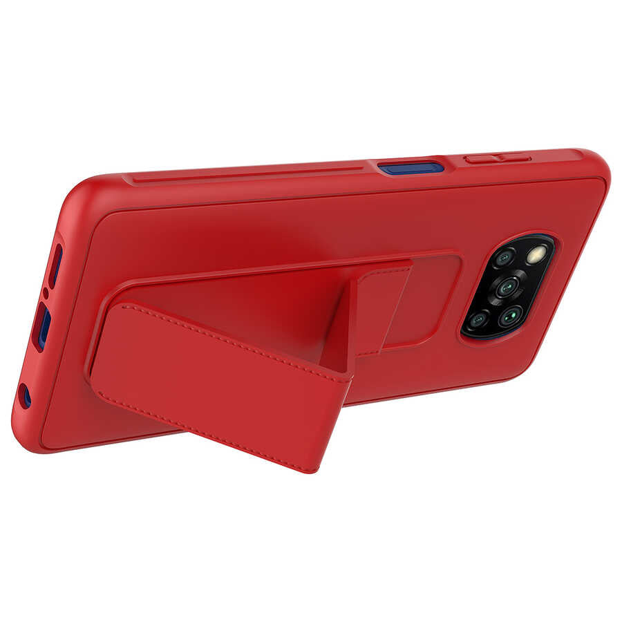 Xiaomi Poco X3 Kılıf Zore Qstand Kapak Lila