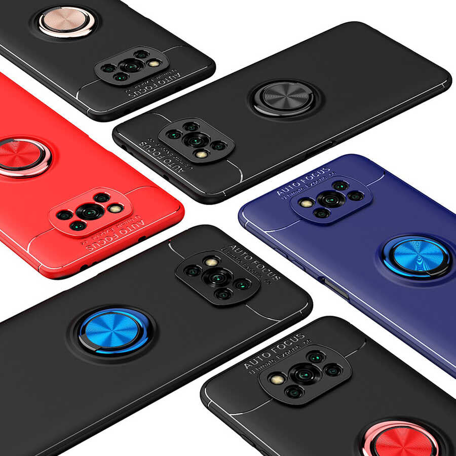 Xiaomi Poco X3 Kılıf Zore Ravel Silikon Kapak Siyah-Rose Gold