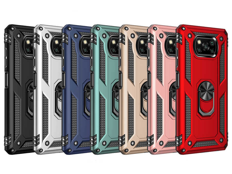 Xiaomi Poco X3 Kılıf Zore Vega Kapak Kırmızı