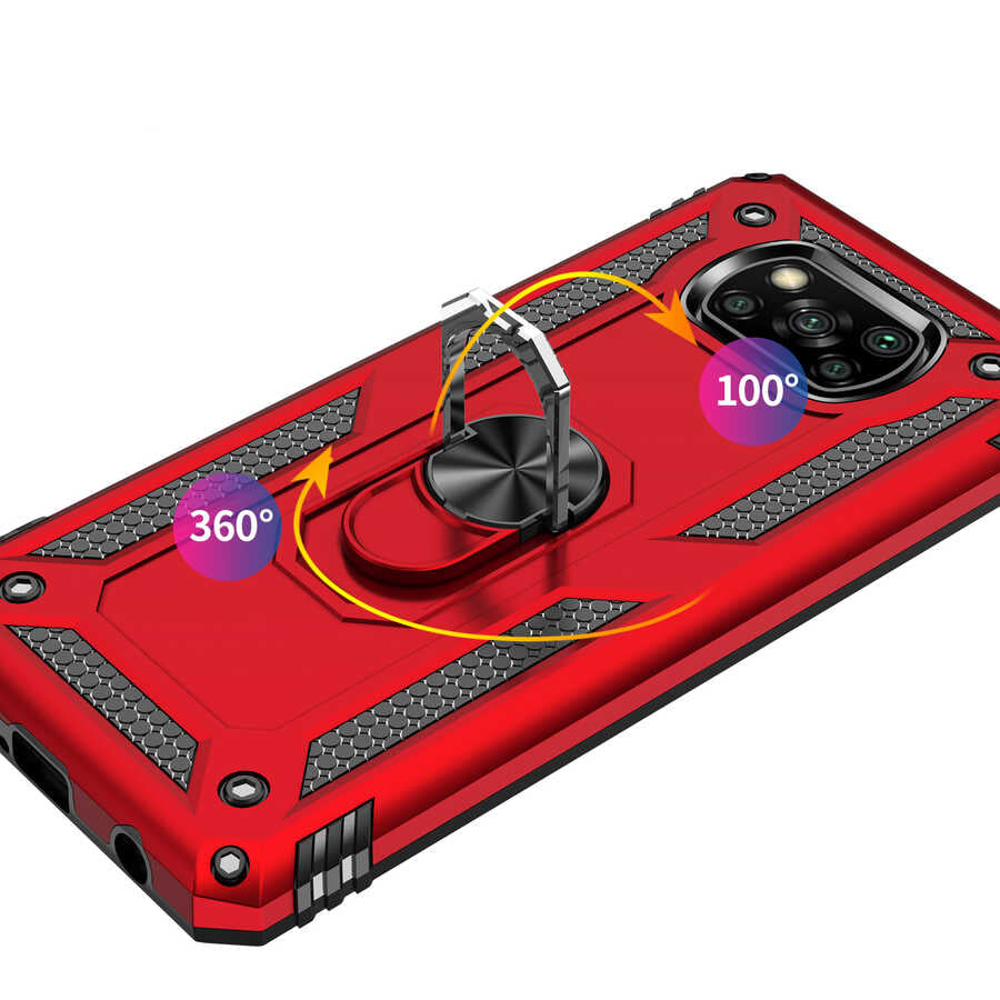 Xiaomi Poco X3 Kılıf Zore Vega Kapak Kırmızı