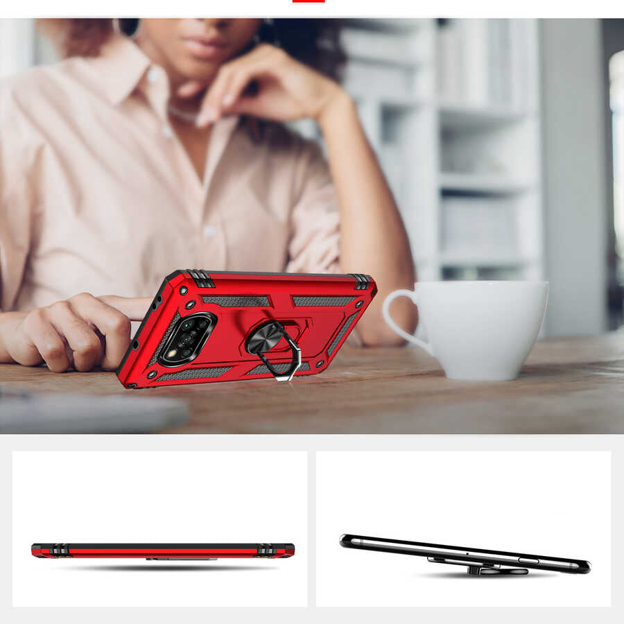 Xiaomi Poco X3 Kılıf Zore Vega Kapak Siyah