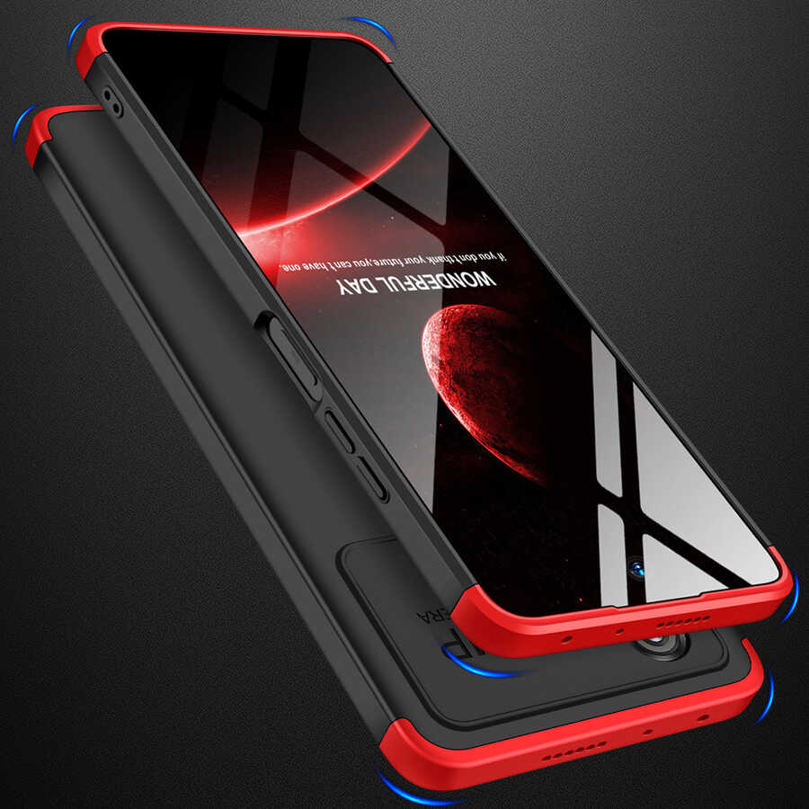 Xiaomi Poco X4 Pro 5G Kılıf Zore Ays Kapak Siyah-Kırmızı