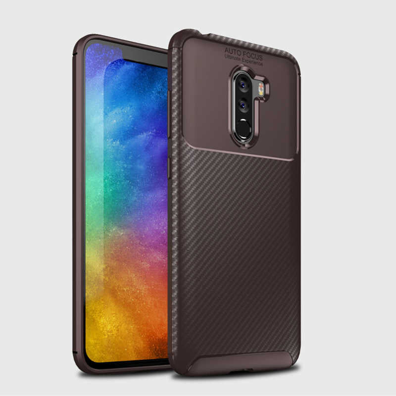 Xiaomi Pocophone F1 Kılıf Zore Negro Silikon Kapak Kahverengi