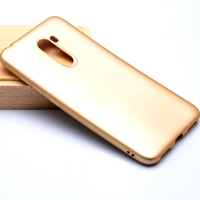Xiaomi Pocophone F1 Kılıf Zore Premier Silikon Kapak Gold