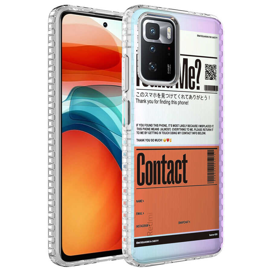 Xiaomi Redmi 10 Kılıf Airbag Kenarlı Renkli Desenli Silikon Zore Elegans Kapak NO6