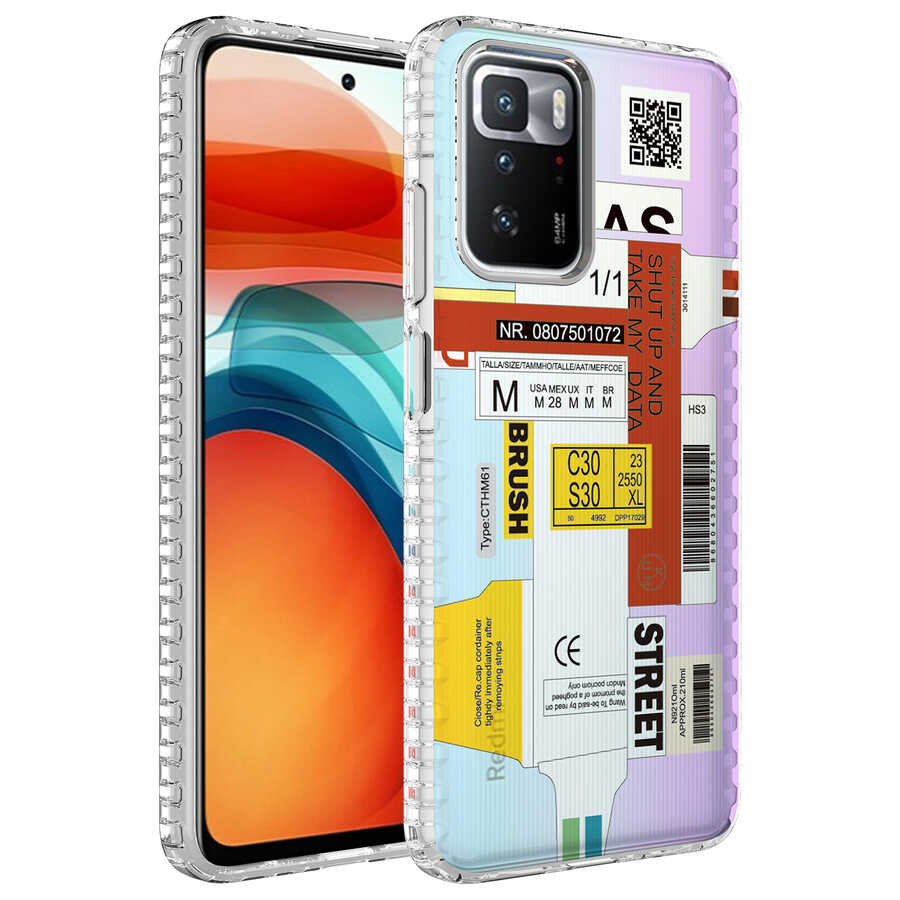 Xiaomi Redmi 10 Kılıf Airbag Kenarlı Renkli Desenli Silikon Zore Elegans Kapak NO2