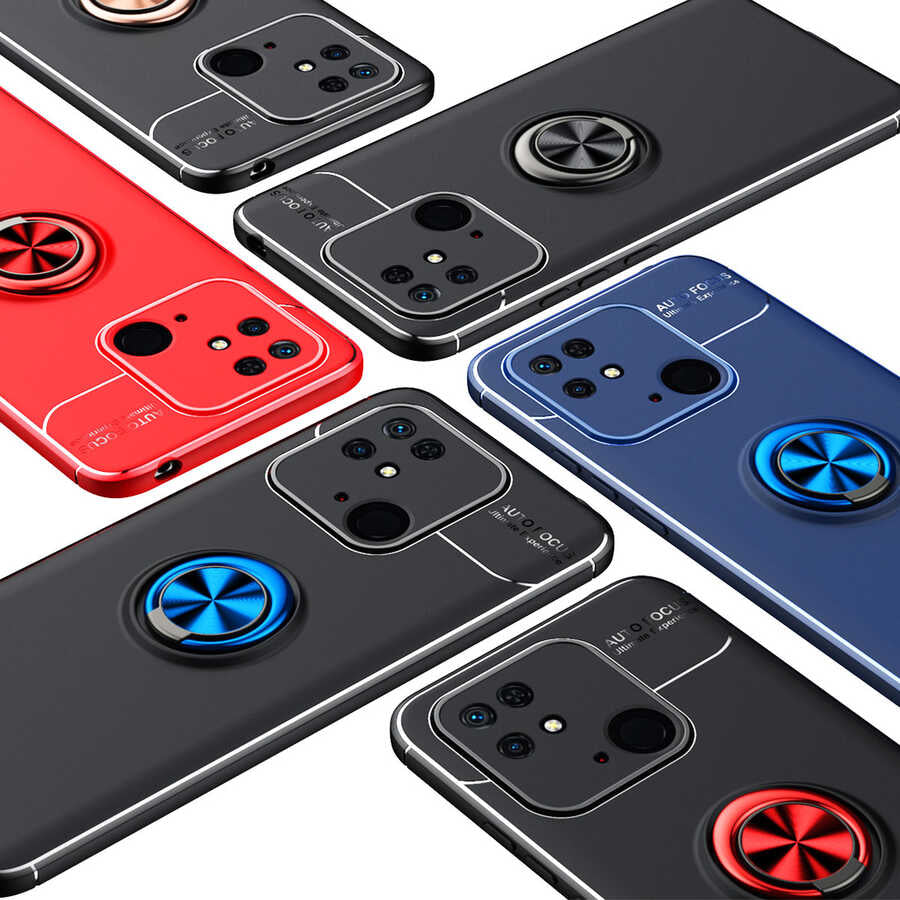 Xiaomi Redmi 10C Kılıf Zore Ravel Silikon Kapak Siyah-Mavi