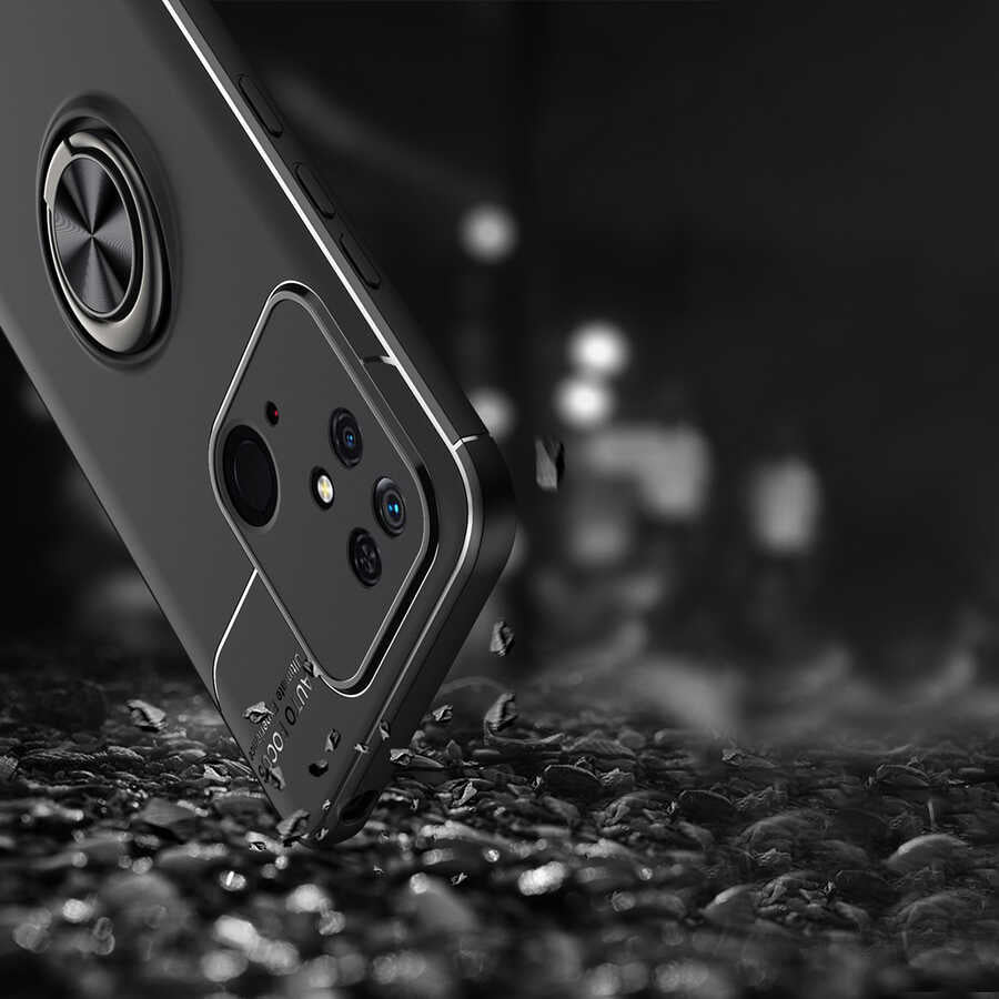 Xiaomi Redmi 10C Kılıf Zore Ravel Silikon Kapak Siyah-Mavi