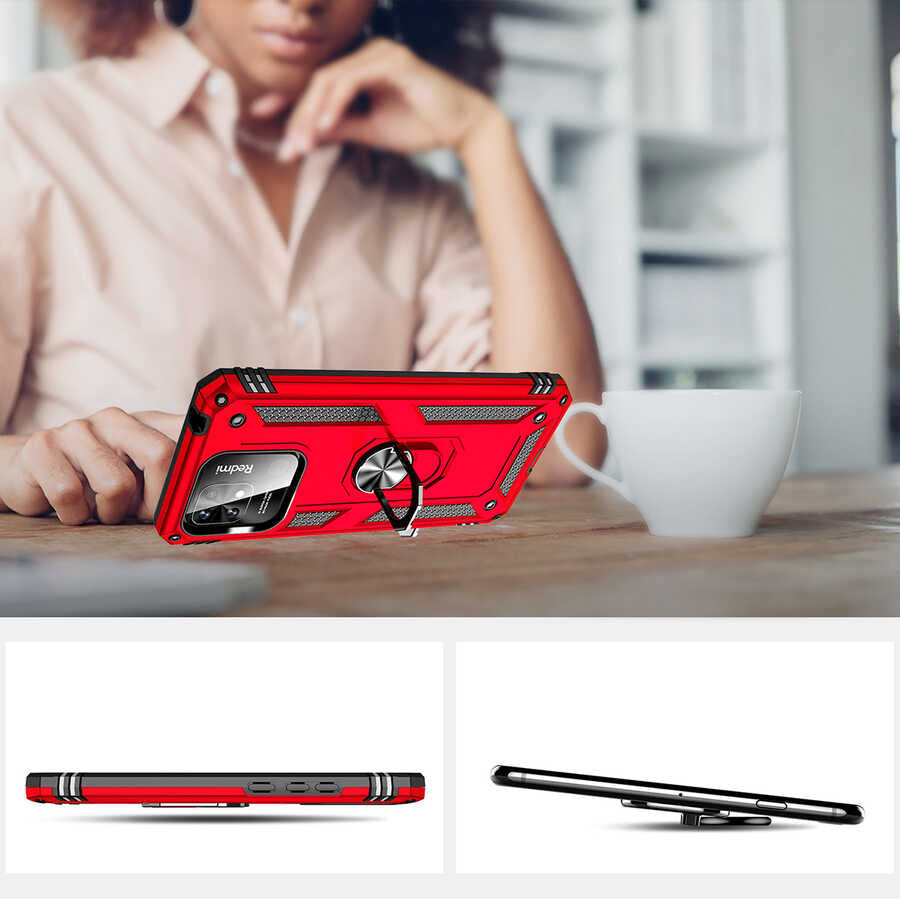 Xiaomi Redmi 10C Kılıf Zore Vega Kapak Kırmızı