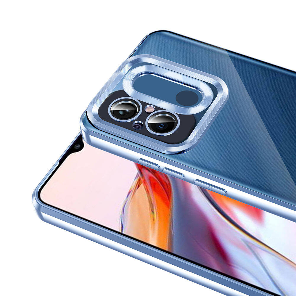 Xiaomi Redmi 12C Kılıf Kamera Korumalı Logo Gösteren Zore Omega Kapak Rose Gold